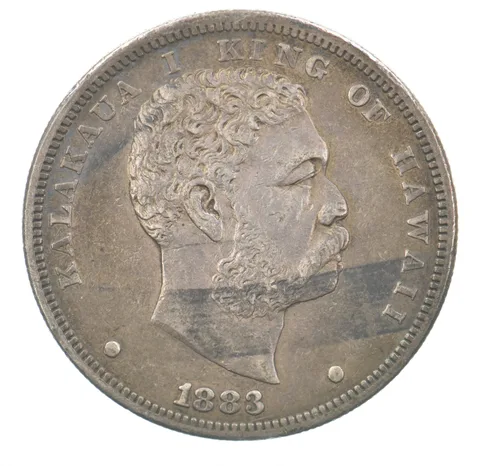 1883 Hawaii 1 Dollar King Kalakaua I Beautiful Tone a1960