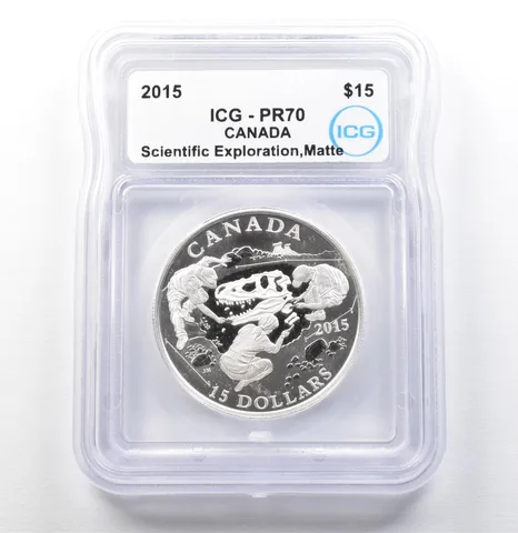 2015 Canada 15 Dollars Silver Scientific Exploration Matte PR70 ICG a0029