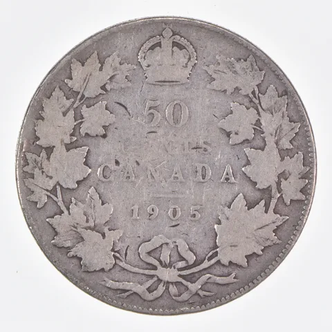 Better Date - 1905 Canada 50 Cents World Coin- Silver *410