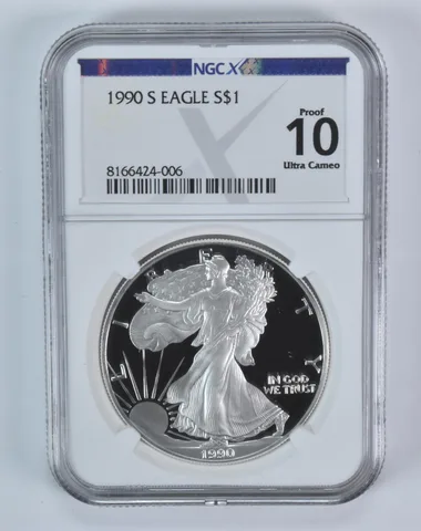 1990-S American Silver Eagle Proof 10 NGC X