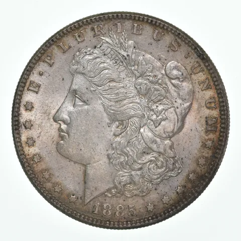 1885 Morgan Silver Dollar Toned Great Rainbow Color! a4478