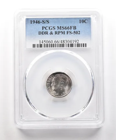 1946-S/S Roosevelt Dime DDR & RPM FS-502 MS66 FB PCGS *4864