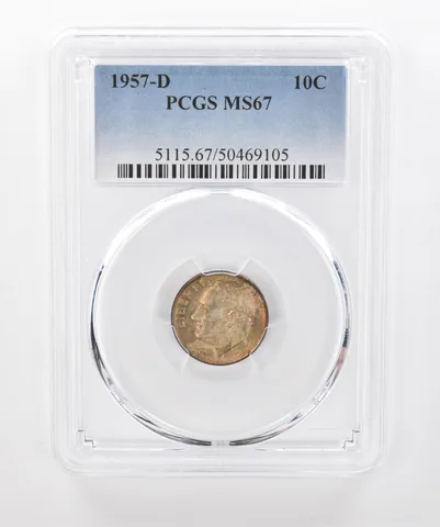 1957-D Roosevelt Dime MS67 PCGS Beautiful Tone a1420