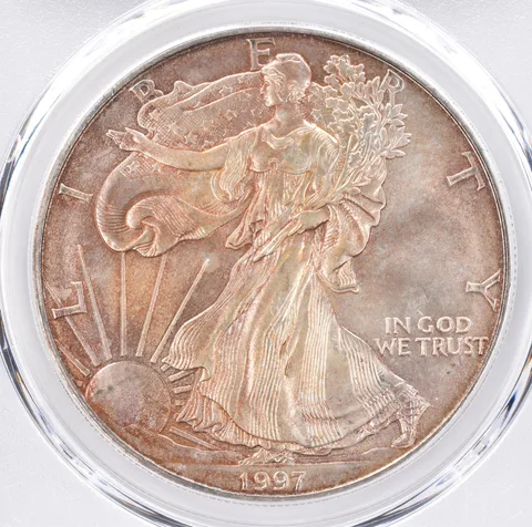 1997 American Silver Eagle MS65 PCGS Beautiful Tone *1441
