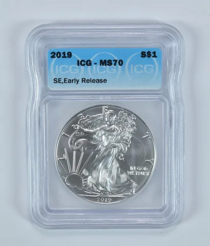 2019 American Silver Eagle Early Release MS70 ICG