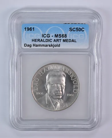 1961 So Called Half Dollar Dag Hammarskjold MS68 ICG