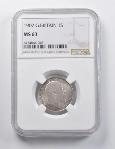 MS63 1902 Great Britain 1 Shilling NGC *6932