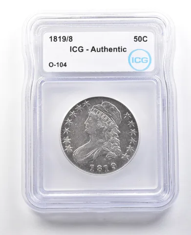 1819/8 Capped Bust Half Dollar O-104 Authentic ICG *3063