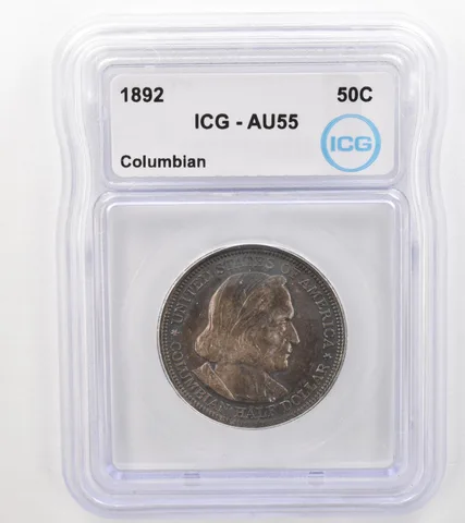 1892 Columbian Exposition Commemorative Half Dollar AU55 ICG Nice Tone *9114