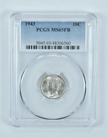 1943 Mercury Dime MS65 FB PCGS Blue Label
