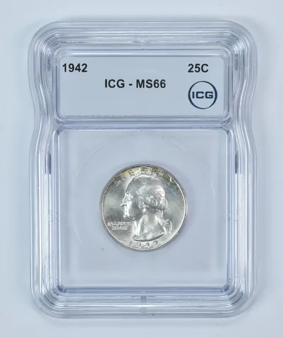 1942 Washington Quarter MS66 ICG