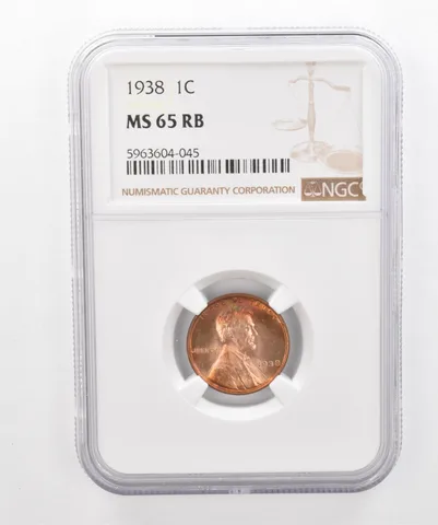 1938 Lincoln Wheat Cent MS65 RB NGC Beautiful Tone *2954