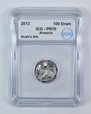 2013 Armenia 100 Dram Silver Noah's Ark 1/4 Oz PR70 ICG