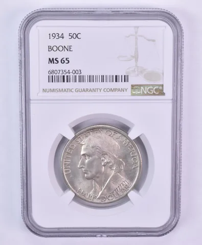 1934 Boone Commemorative Silver Half Dollar MS65 NGC *2301