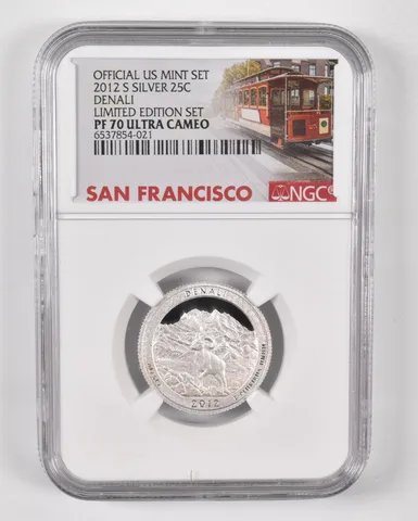 2012-S Silver PF70 UCam Denali Quarter NGC Limited Edition SF Lbl