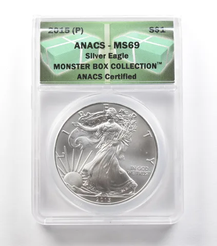 2015 (P) Silver Eagle Monster Box Philadelphia Collection MS69 ANACS *7915