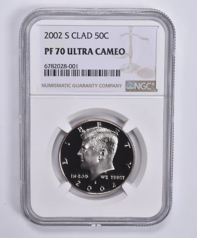 2002-S Kennedy Half Dollar CLAD PF70 UCam NGC Brown Lbl