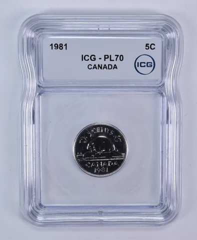 1981 Canada 5 Cents Beaver PL70 ICG