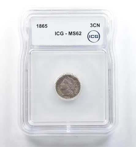 1865 Three Cent Nickel MS62 ICG *3699