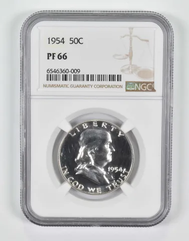 1954 Franklin Half Dollar PF66 NGC Brown Lbl