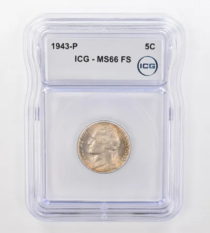 1943-P Jefferson Nickel MS66 FS ICG Beautiful Tone *0889