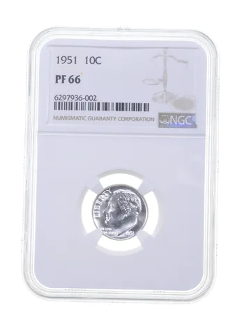 PF66 1951 Roosevelt Dime - Graded NGC *6125