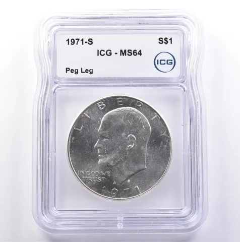1971-S Eisenhower $1 Peg Leg MS64 ICG *9003