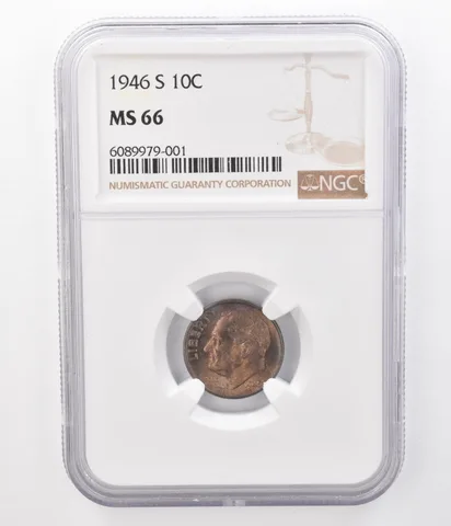 1946-S Roosevelt Dime MS66 NGC Beautifully Toned a7349