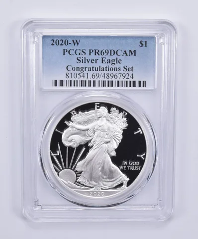 2020-W American Silver Eagle Congratulations Set PR69 DCAM PCGS Blue Label