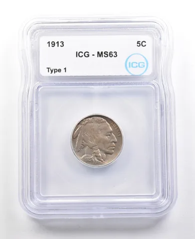 1913 Indian Head Buffalo Nickel Type 1 MS63 ICG *3551