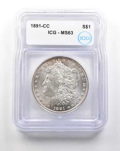 1891-CC Morgan Silver Dollar MS63 ICG *1708