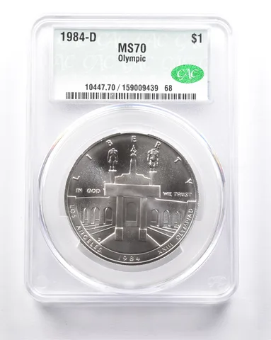 MS70 1984-D Olympic Coliseum Commemorative Dollar CAC CACG *6285