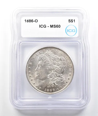 1886-O Morgan Silver Dollar MS60 ICG *9860