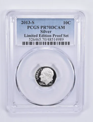 2013-S Roosevelt Dime Silver Limited Edition Set PR70 DCAM PCGS Blue Label