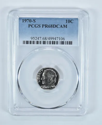 1970-S Roosevelt Dime PR68 DCAM PCGS Blue Label