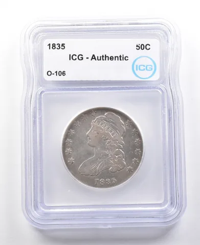 1835 Capped Bust Half Dollar O-106 Authentic ICG *3002