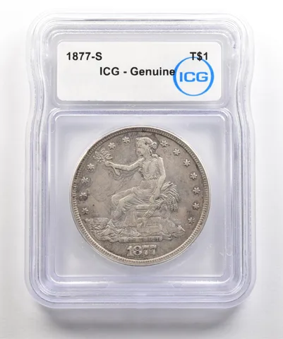 1877-S Seated Liberty Trade Dollar Genuine ICG *5388