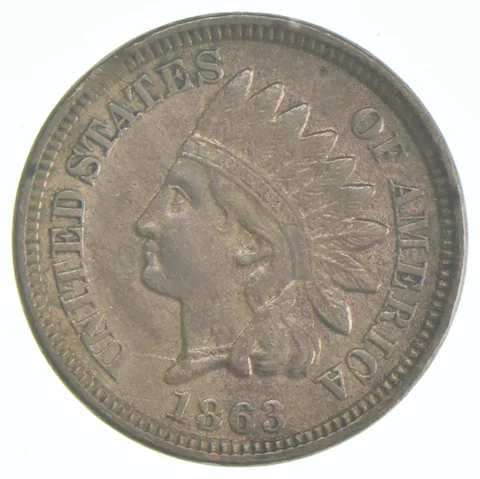 Error 1863 Indian Head Cent Clipped a1818