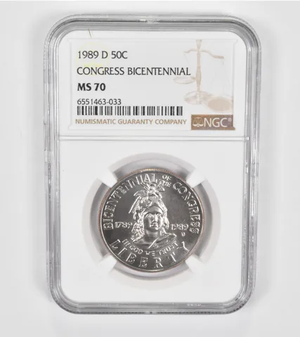 MS70 1989-D Congress Bicentennial Commemorative Half Dollar - Graded NGC a1361