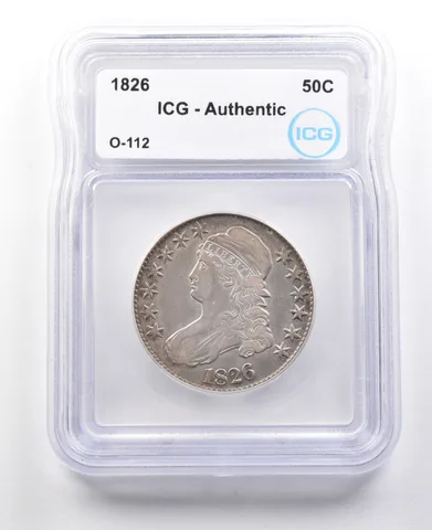 1826 Capped Bust Half Dollar O-112 Authentic ICG a2990