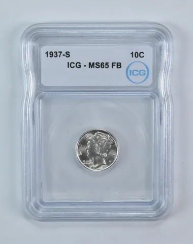 1937-S Mercury Dime MS65 FB ICG