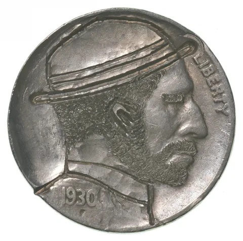 1930 Indian Head Buffalo Hobo Nickel Ellis Island Immigrant In Hat SG a6331