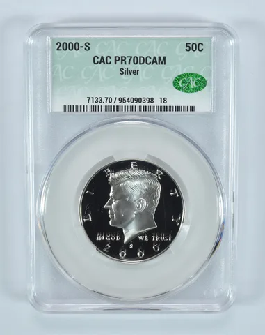 2000-S Kennedy Half Dollar Silver PR70 DCAM CAC CACg