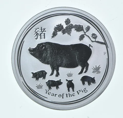 2019 P Australia 50 Cents Silver Lunar Year Of The Pig 1/2 Oz