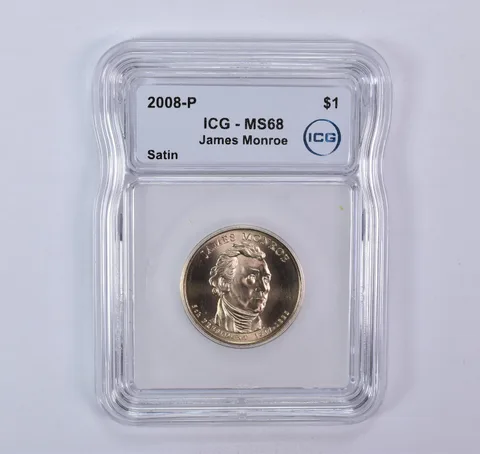 2008-P Presidential $1 James Monroe SMS Satin MS68 ICG