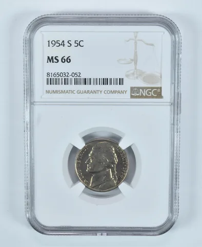 1954-S Jefferson Nickel MS66 NGC Brown Label