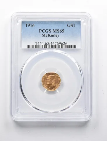 MS65 1916 $1 McKinley Gold Commemorative Dollar PCGS *1362
