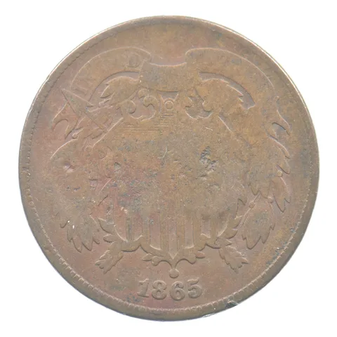 1865 Shield Two Cents Counterstamp EVD *2080