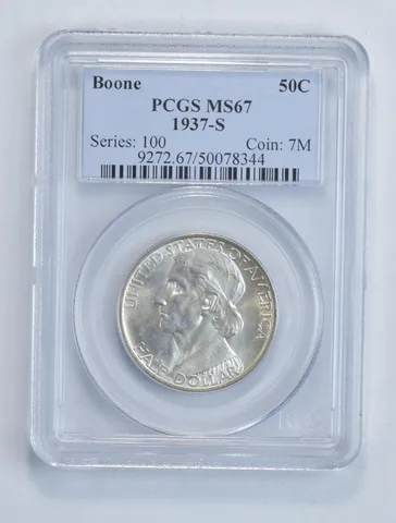 MS67 1937-S Boone Bicentennial Commemorative Half Dollar - Graded PCGS *5784