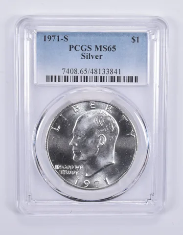1971-S Eisenhower $1 Silver MS65 PCGS Blue Label